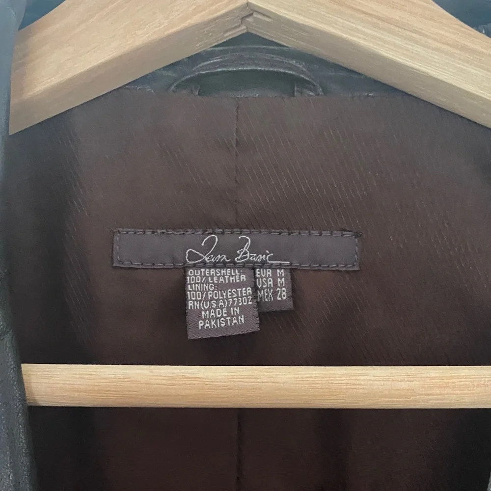 Zara Sleek Black Genuine Real Leather Jacket: Black and Brown - Picture 2 of 16